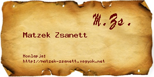 Matzek Zsanett névjegykártya